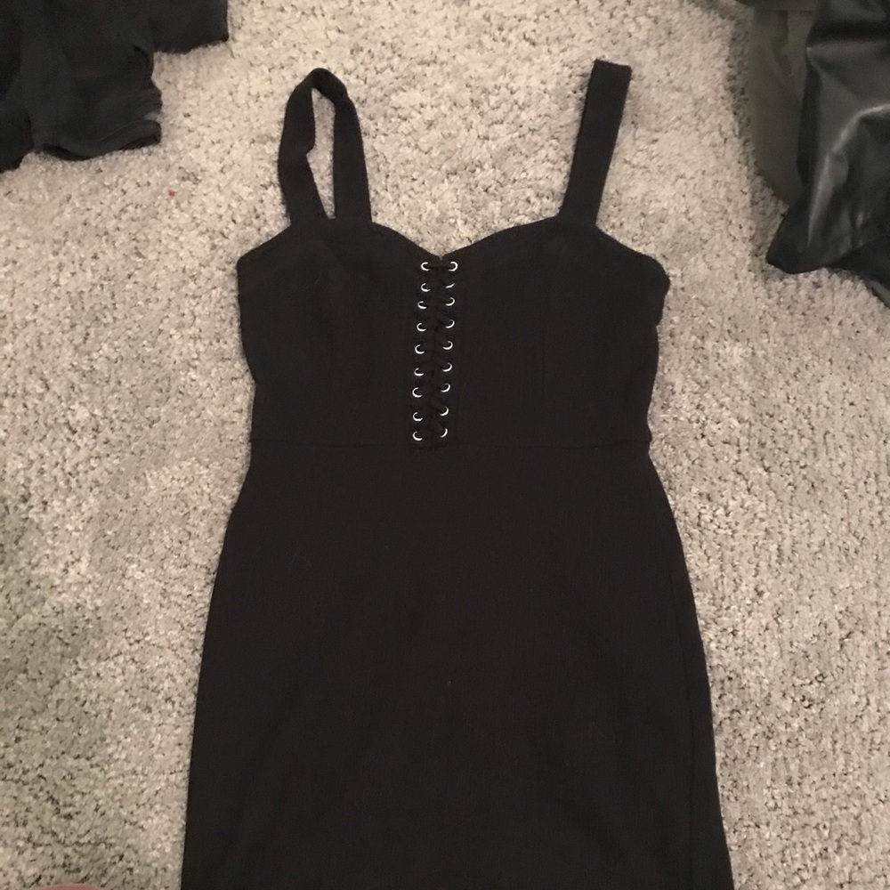 black mini dress